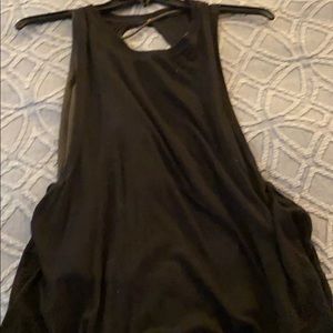 Tank top with built in olive green tank